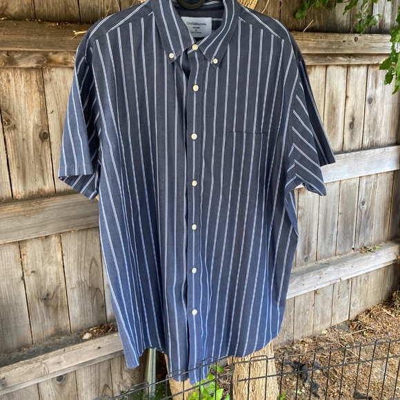 Dark Blue Striped Short Sleeve Shirt - Picture 4 of 10